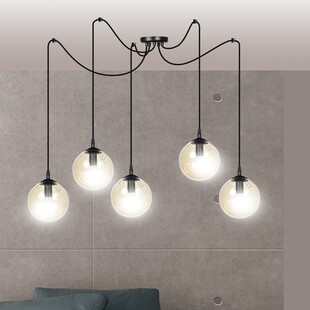 Lampa Wisząca Gigi V - Szkło Bursztynowe i Czarno-Miodowe | Emibig