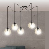 Lampa Wisząca Gigi V - Szkło Bursztynowe i Czarno-Miodowe | Emibig