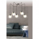 Lampa Wisząca Gigi V - Szkło Bursztynowe i Czarno-Miodowe | Emibig