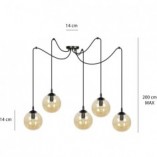 Lampa Wisząca Gigi V - Szkło Bursztynowe i Czarno-Miodowe | Emibig