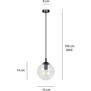 Lampa wisząca Cosmo - szklana kula 12cm | Emibig