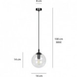 Lampa wisząca Cosmo - szklana kula 12cm | Emibig