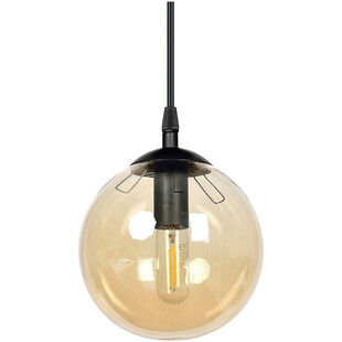 Lampa wisząca Cosmo - szklana kula, bursztynowy odcień | Emibig