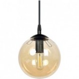 Lampa wisząca Cosmo - szklana kula, bursztynowy odcień | Emibig
