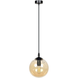 Lampa wisząca Cosmo - szklana kula, bursztynowy odcień | Emibig