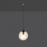 Lampa wisząca Cosmo - szklana kula, bursztynowy odcień | Emibig