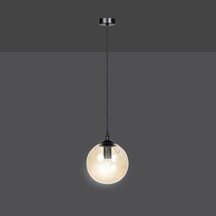 Lampa wisząca Cosmo - szklana kula, bursztynowy odcień | Emibig