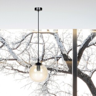 Lampa wisząca Cosmo - szklana kula, bursztynowy odcień | Emibig