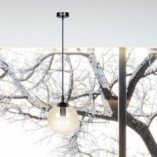 Lampa wisząca Cosmo - szklana kula, bursztynowy odcień | Emibig