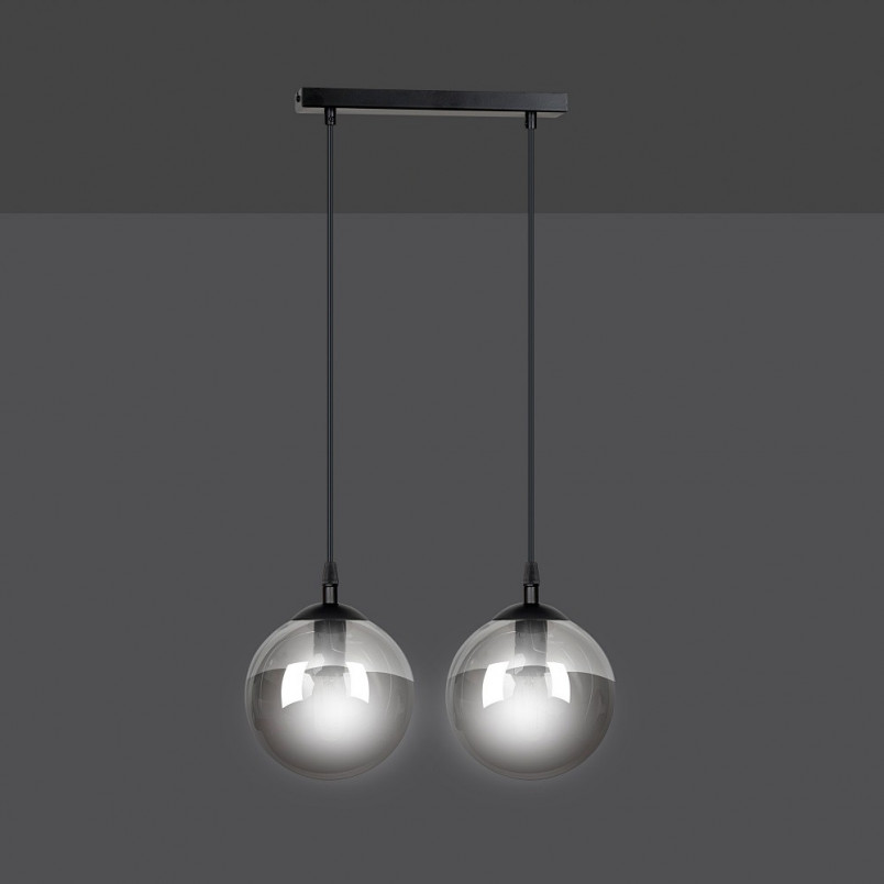 Lampa wisząca Cosmo II Emibig - Szklane kule, grafit
