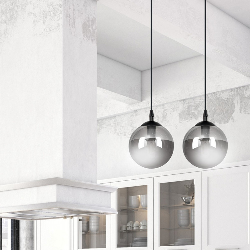Lampa wisząca Cosmo II Emibig - Szklane kule, grafit