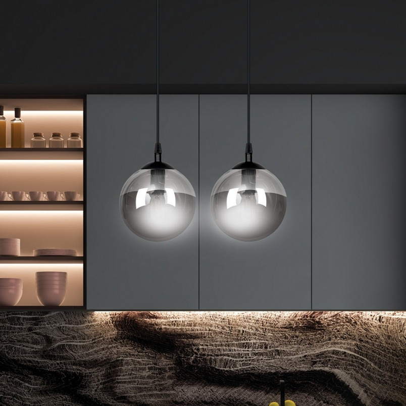 Lampa wisząca Cosmo II Emibig - Szklane kule, grafit