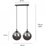 Lampa wisząca Cosmo II Emibig - Szklane kule, grafit
