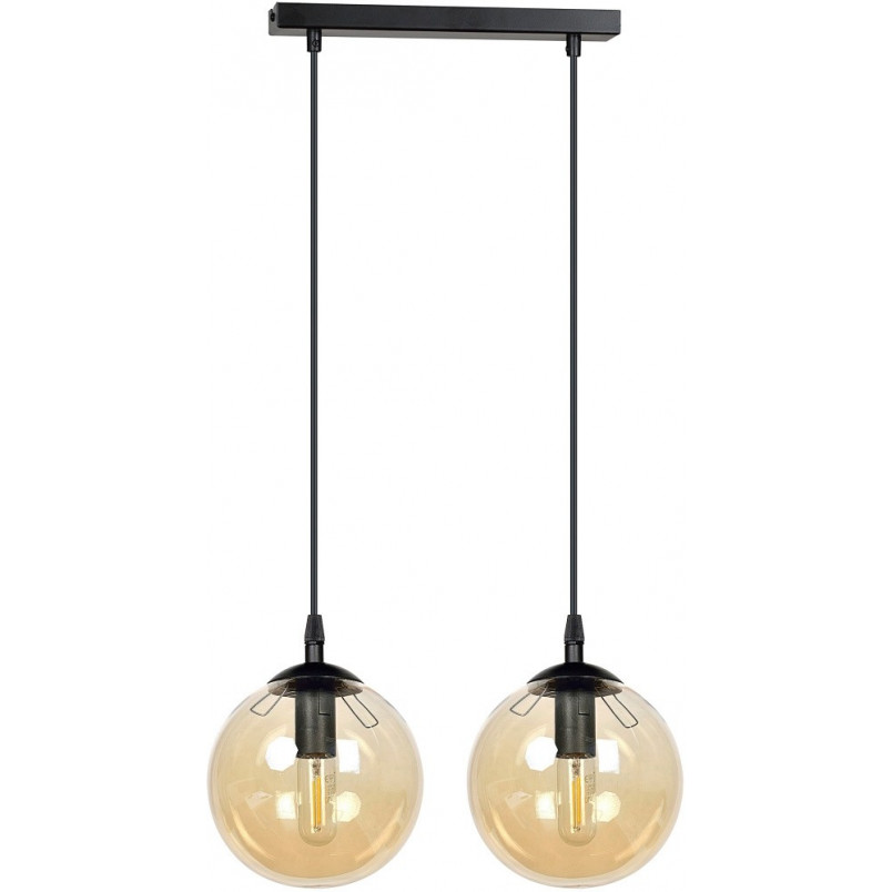 Lampa wisząca Cosmo II - szklane kule, bursztynowa | Emibig