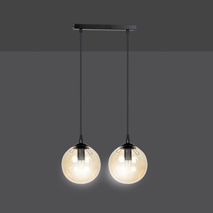Lampa wisząca Cosmo II - szklane kule, bursztynowa | Emibig