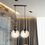 Lampa wisząca Cosmo II - szklane kule, bursztynowa | Emibig