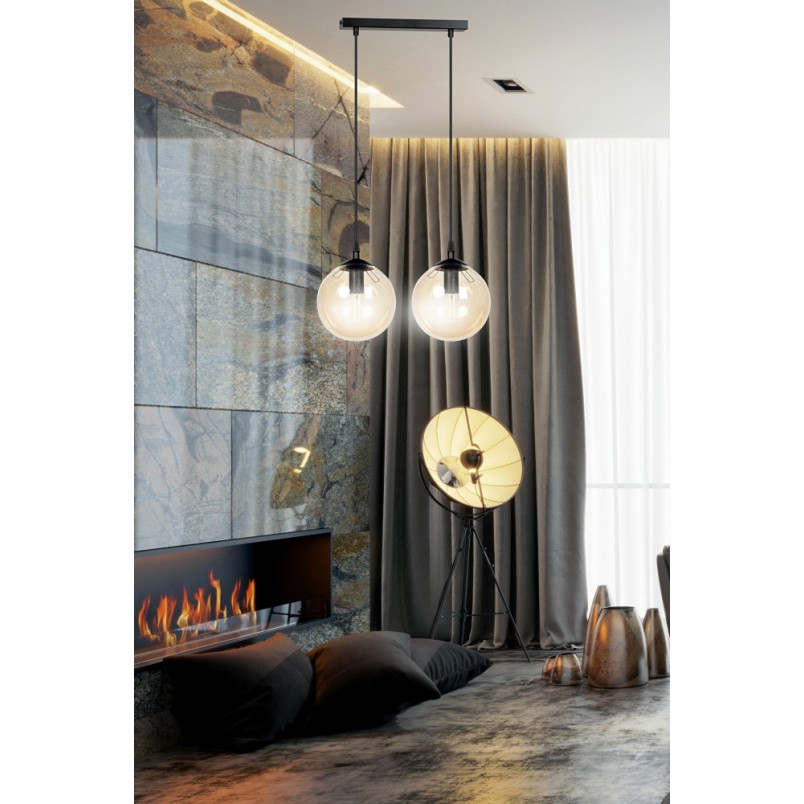 Lampa wisząca Cosmo II - szklane kule, bursztynowa | Emibig