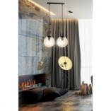 Lampa wisząca Cosmo II - szklane kule, bursztynowa | Emibig