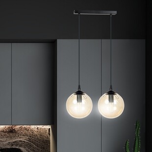Lampa wisząca Cosmo II - szklane kule, bursztynowa | Emibig