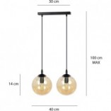 Lampa wisząca Cosmo II - szklane kule, bursztynowa | Emibig