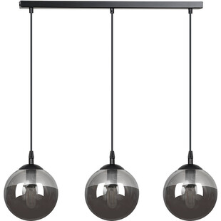 Lampa wisząca Cosmo III - 3 szklane kule, czarno-grafitowa | Emibig