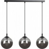 Lampa wisząca Cosmo III - 3 szklane kule, czarno-grafitowa | Emibig