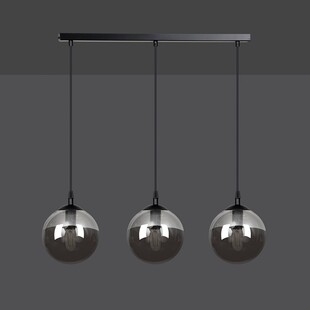 Lampa wisząca Cosmo III - 3 szklane kule, czarno-grafitowa | Emibig