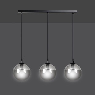 Lampa wisząca Cosmo III - 3 szklane kule, czarno-grafitowa | Emibig