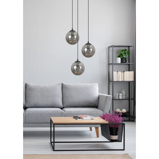 Lampa wisząca Cosmo III - 3 szklane kule, czarno-grafitowa | Emibig
