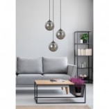 Lampa wisząca Cosmo III - 3 szklane kule, czarno-grafitowa | Emibig