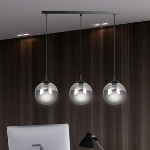 Lampa wisząca Cosmo III - 3 szklane kule, czarno-grafitowa | Emibig