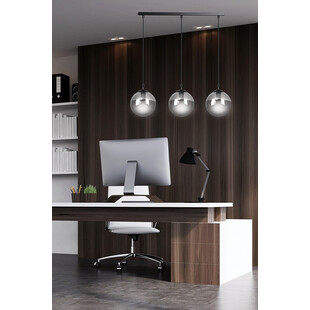 Lampa wisząca Cosmo III - 3 szklane kule, czarno-grafitowa | Emibig