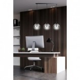 Lampa wisząca Cosmo III - 3 szklane kule, czarno-grafitowa | Emibig
