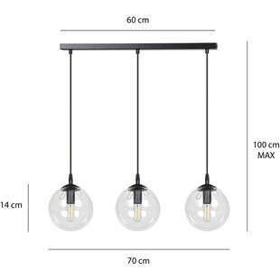 Lampa wisząca Cosmo III - szklane kule, Emibig | Kup online