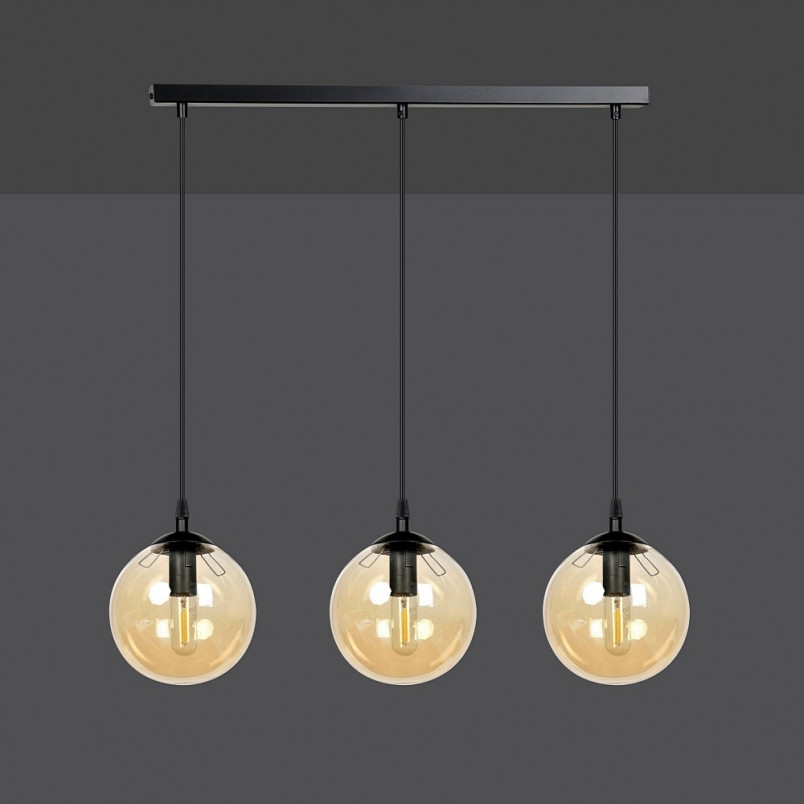 Lampa Cosmo III - Szklane Kule, Bursztynowy Odcień | Emibig