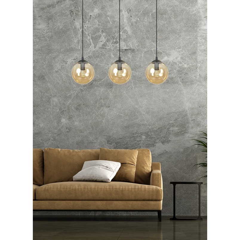 Lampa Cosmo III - Szklane Kule, Bursztynowy Odcień | Emibig