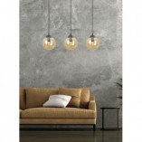 Lampa Cosmo III - Szklane Kule, Bursztynowy Odcień | Emibig
