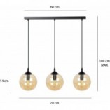 Lampa Cosmo III - Szklane Kule, Bursztynowy Odcień | Emibig