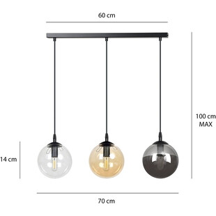 Lampa wisząca Cosmo III - kolorowe szkło | Emibig