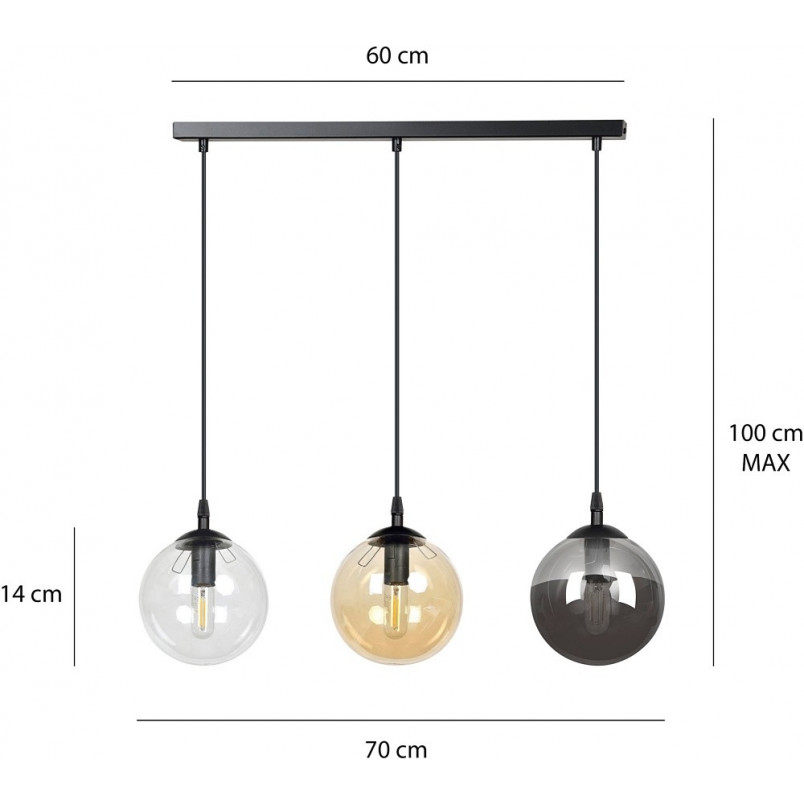 Lampa wisząca Cosmo III - kolorowe szkło | Emibig