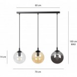 Lampa wisząca Cosmo III - kolorowe szkło | Emibig