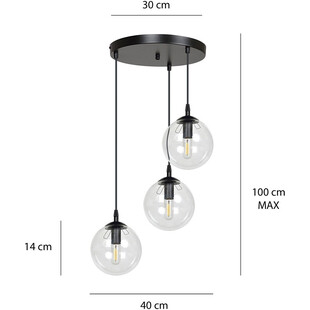Lampa wisząca Cosmo III - Szklane kule Emibig | Kup online