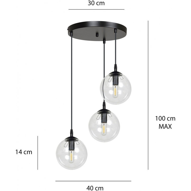 Lampa wisząca Cosmo III - Szklane kule Emibig | Kup online