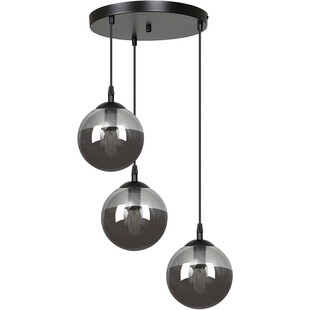 Lampa Wisząca Cosmo III Emibig | Szkło, 40cm, Czarno-Grafitowa