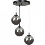 Lampa Wisząca Cosmo III Emibig | Szkło, 40cm, Czarno-Grafitowa
