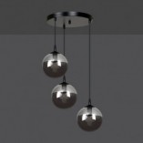 Lampa Wisząca Cosmo III Emibig | Szkło, 40cm, Czarno-Grafitowa