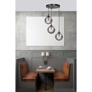Lampa Wisząca Cosmo III Emibig | Szkło, 40cm, Czarno-Grafitowa