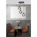 Lampa Wisząca Cosmo III Emibig | Szkło, 40cm, Czarno-Grafitowa