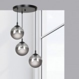 Lampa Wisząca Cosmo III Emibig | Szkło, 40cm, Czarno-Grafitowa