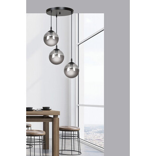 Lampa Wisząca Cosmo III Emibig | Szkło, 40cm, Czarno-Grafitowa